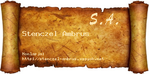 Stenczel Ambrus névjegykártya